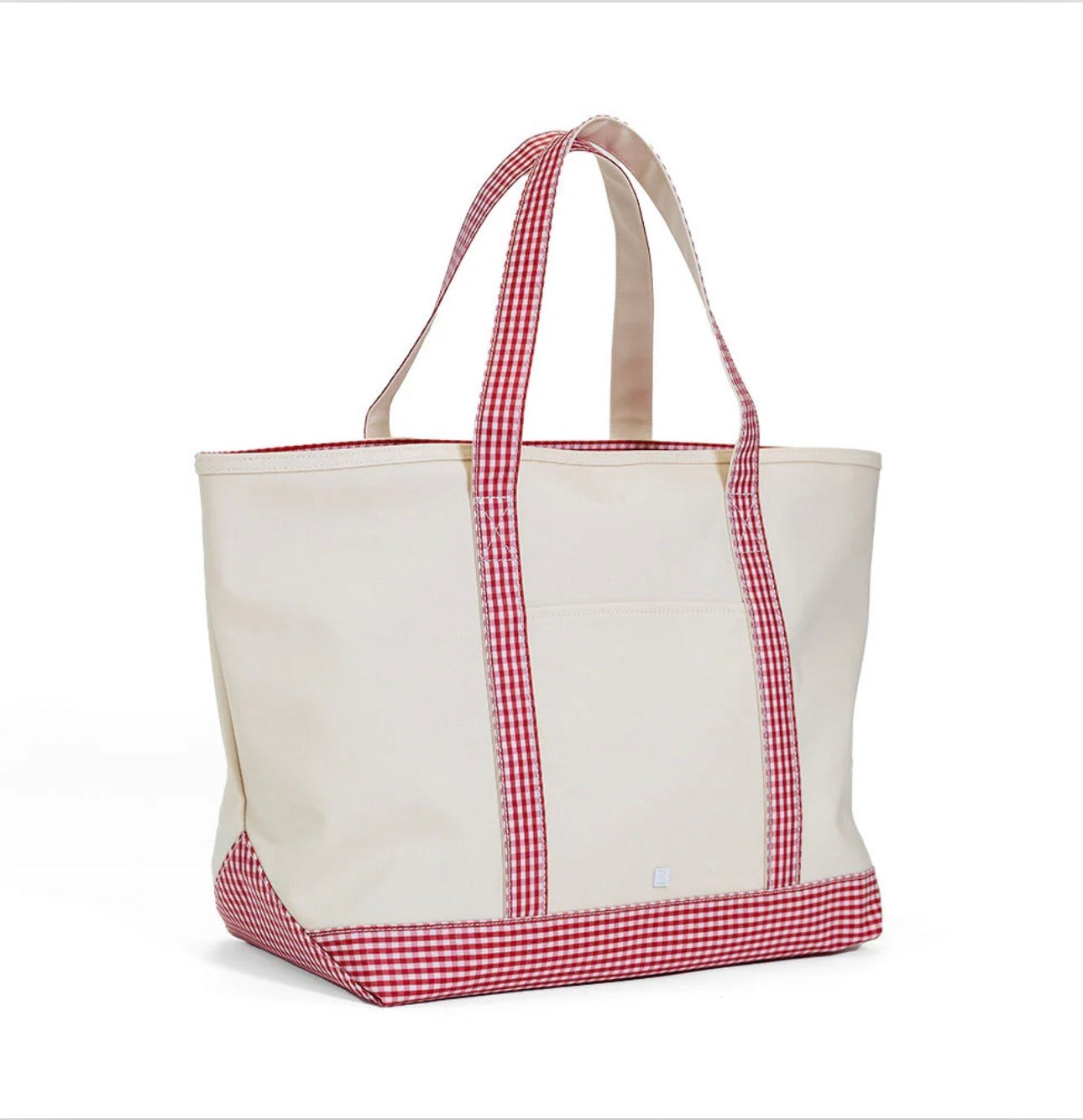 TRVL Maxi Tote-Coated Canvas Red Gingham
