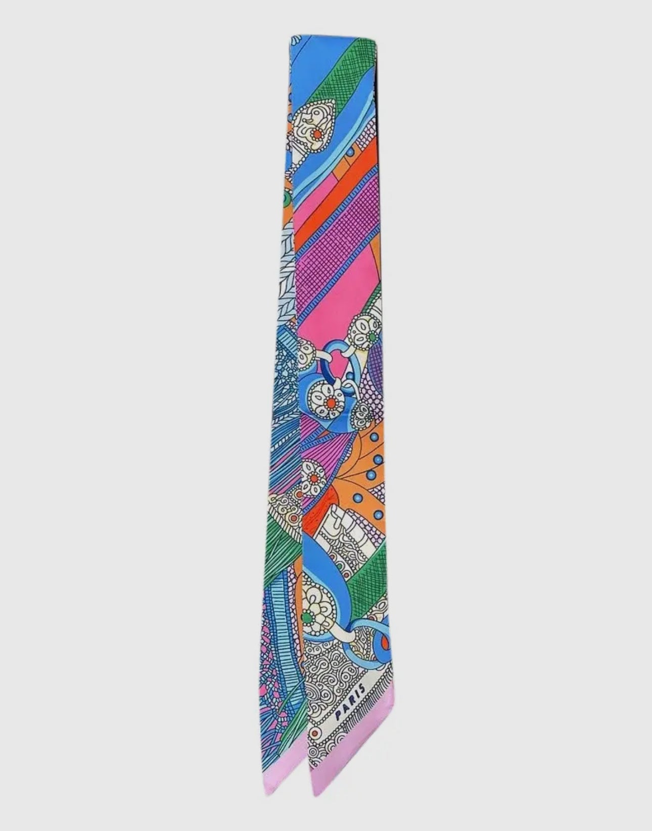 Multi Color scarf necklace with Raya Charm