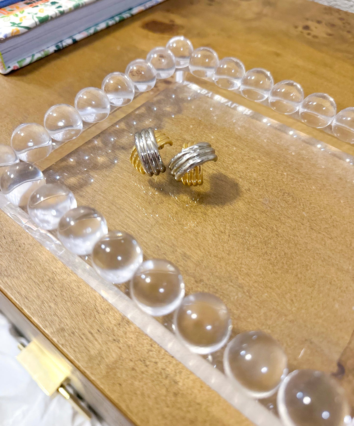 Two Toned X Earrings