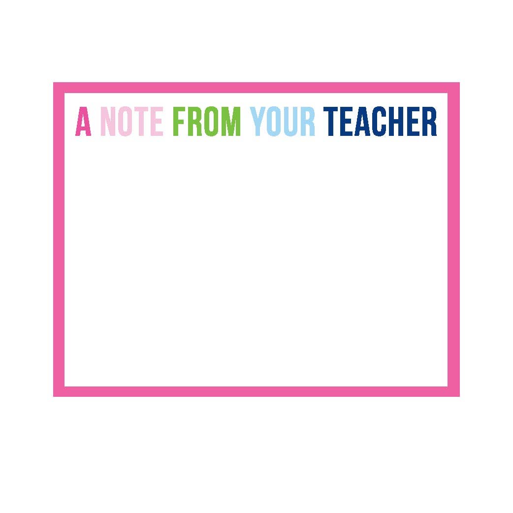 A Note From Your Teacher Flat Notes - Vibrant Design