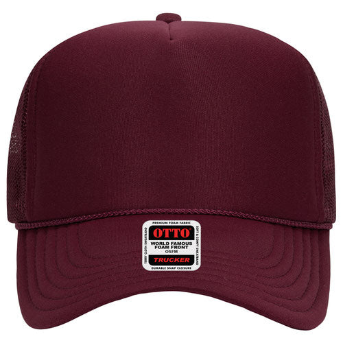 Maroon 5 Panel High Crown Mesh Back Trucker Hat
