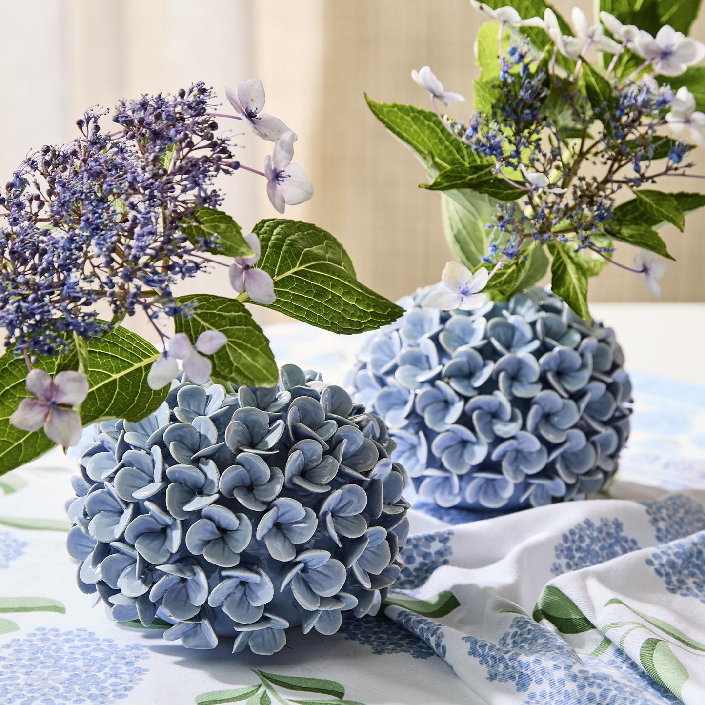 Hydrangea Flower Bud Vases / Taper Candle Holder