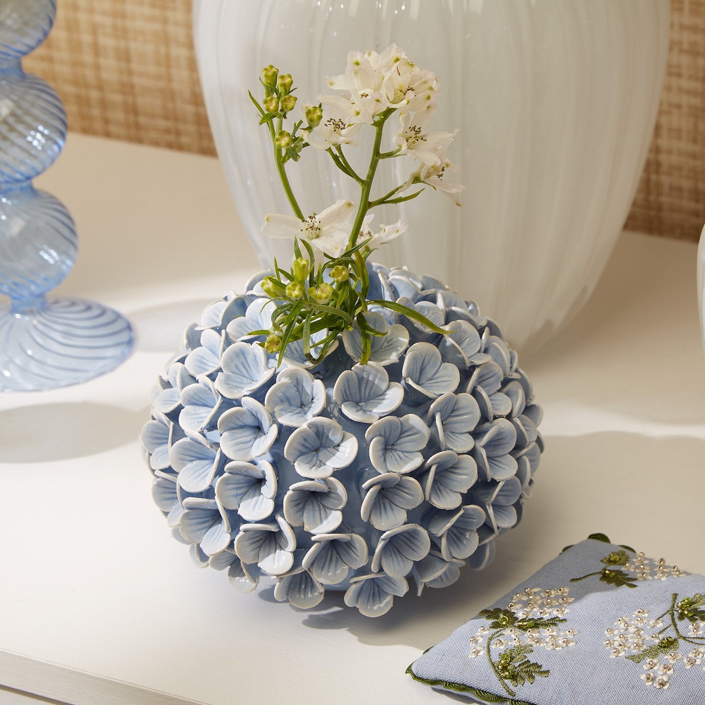 Hydrangea Flower Bud Vases / Taper Candle Holder