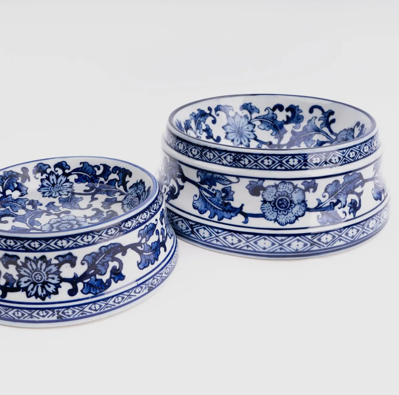 Blue Chinoiserie Dog Bowl - Large