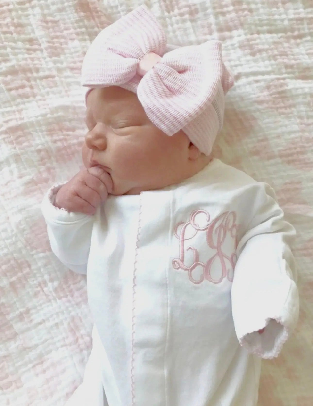 White and Pink Picot Footie