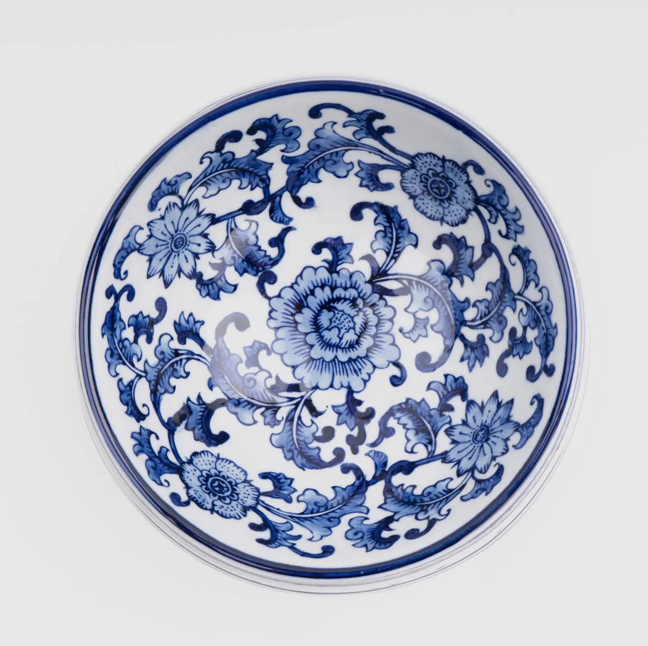 Blue Chinoiserie Dog Bowl - Large