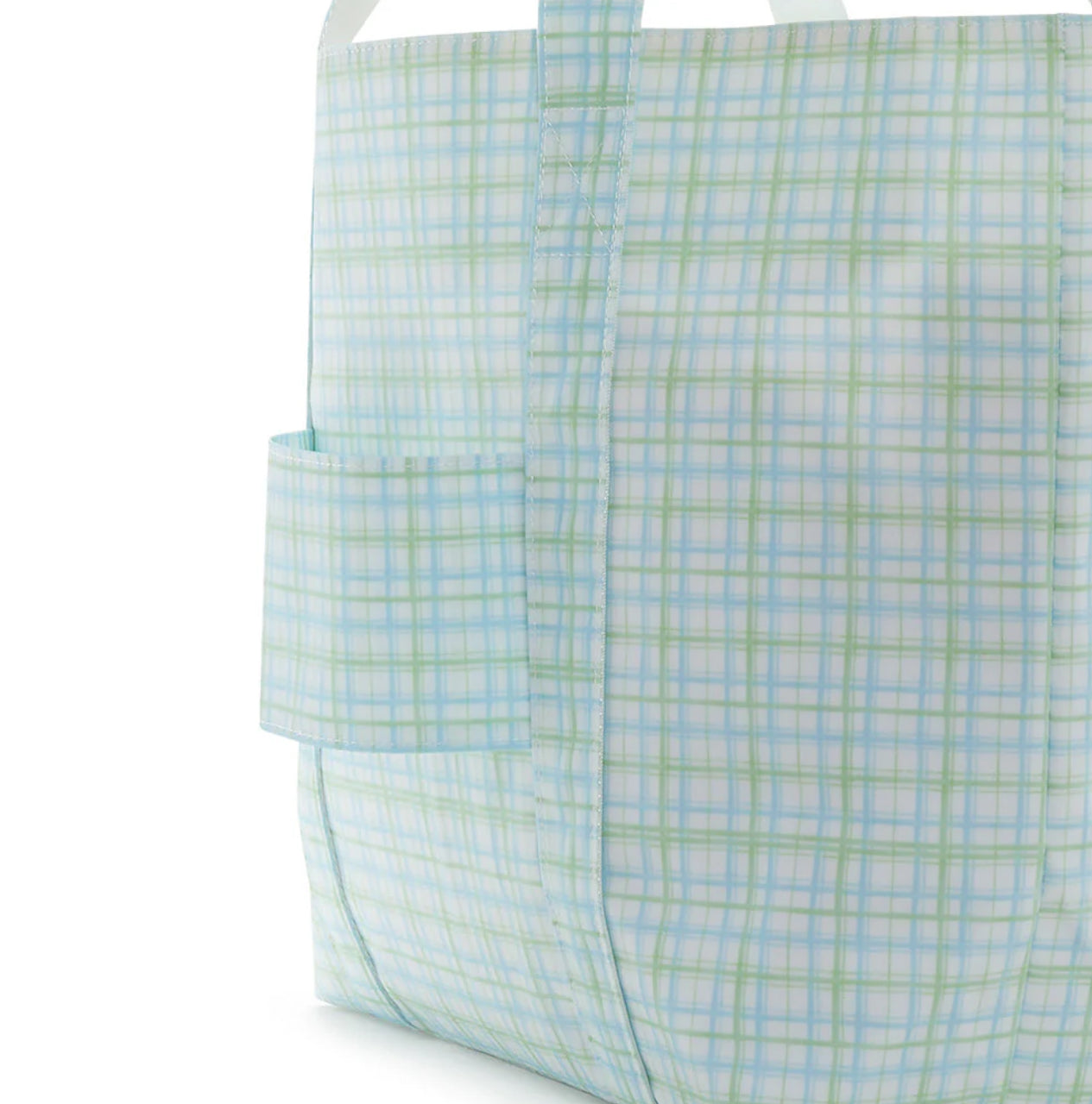 TRVL Jumbo Tote-Classic Plaid Green