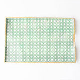 Green Cane Rectangular Tray