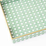 Green Cane Rectangular Tray