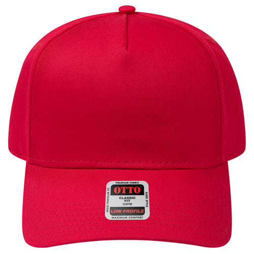 Red 5 Panel Low Profile Baseball Cap