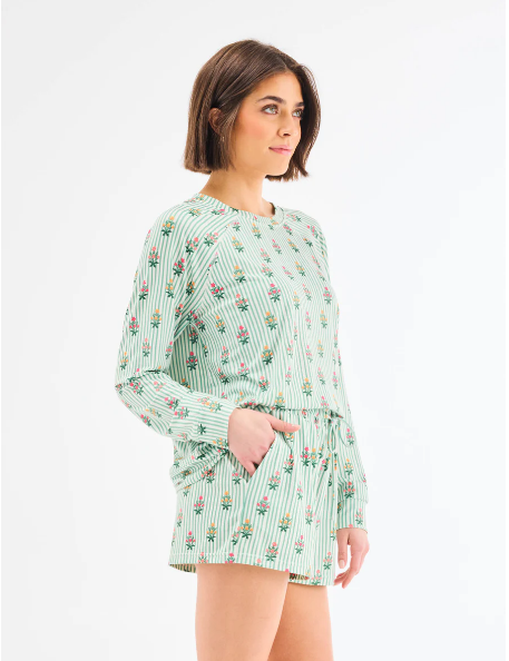Annie Cottage Striped Pajama Set