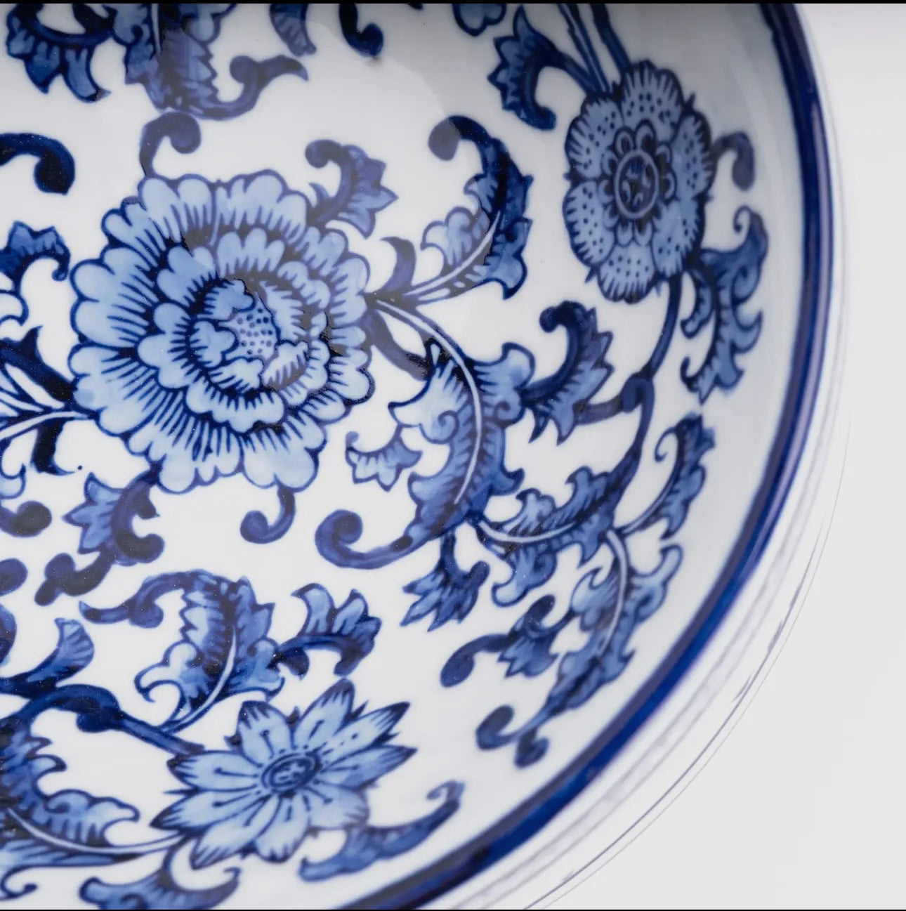Blue Chinoiserie Dog Bowl - Large