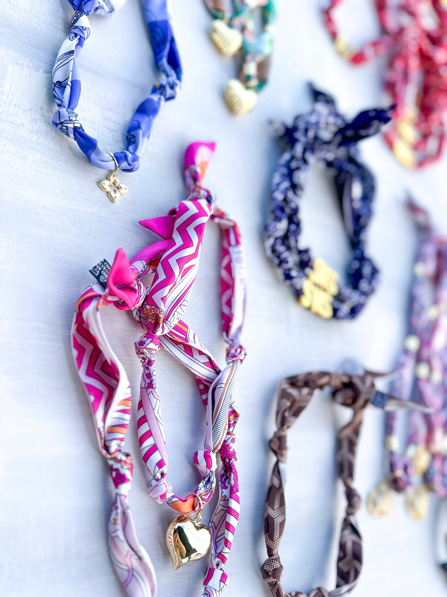 Royal Blue Scarf Necklace with Raya Charm
