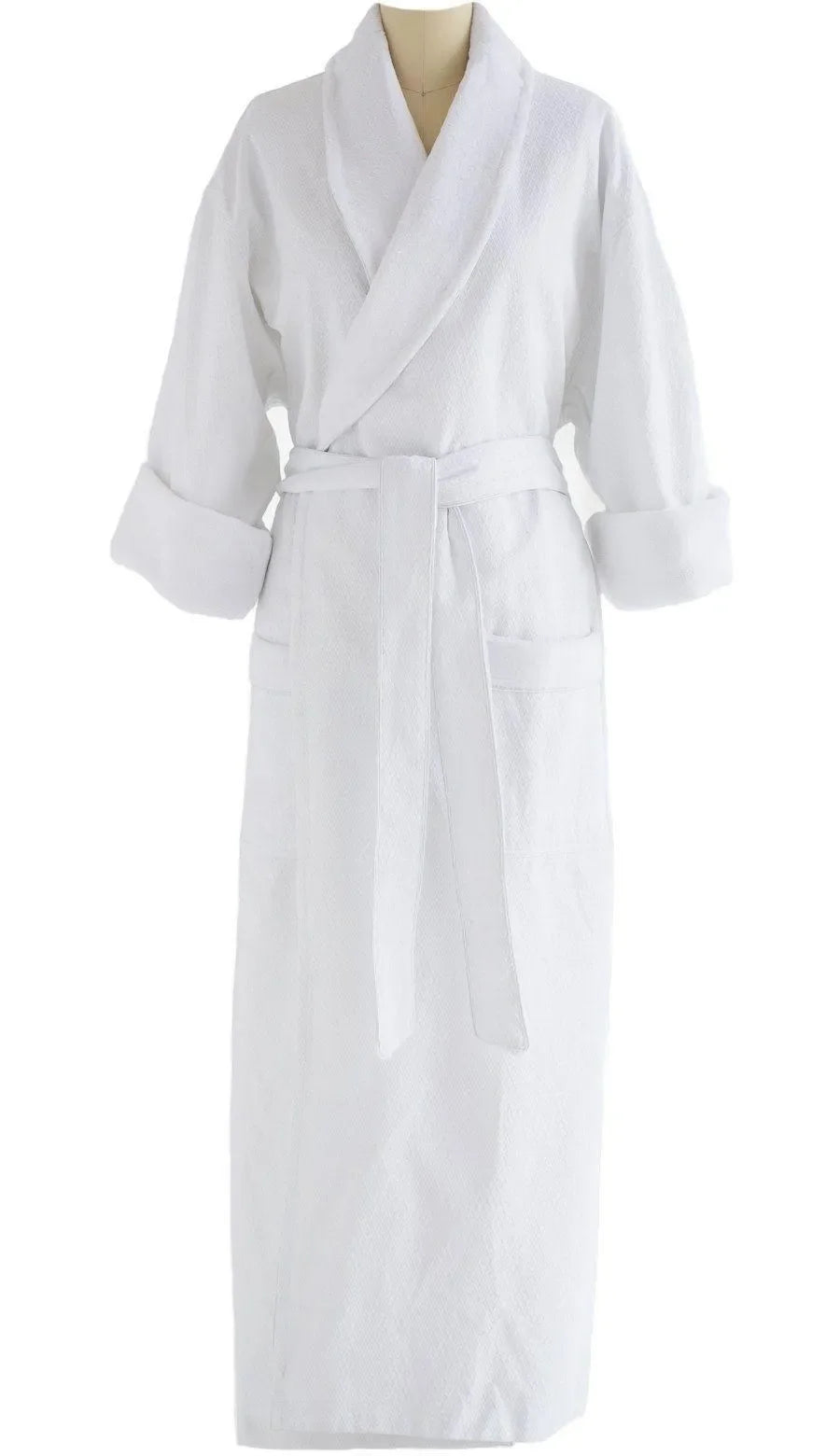 White Microfiber Plush Robe with Minx Plush Lining