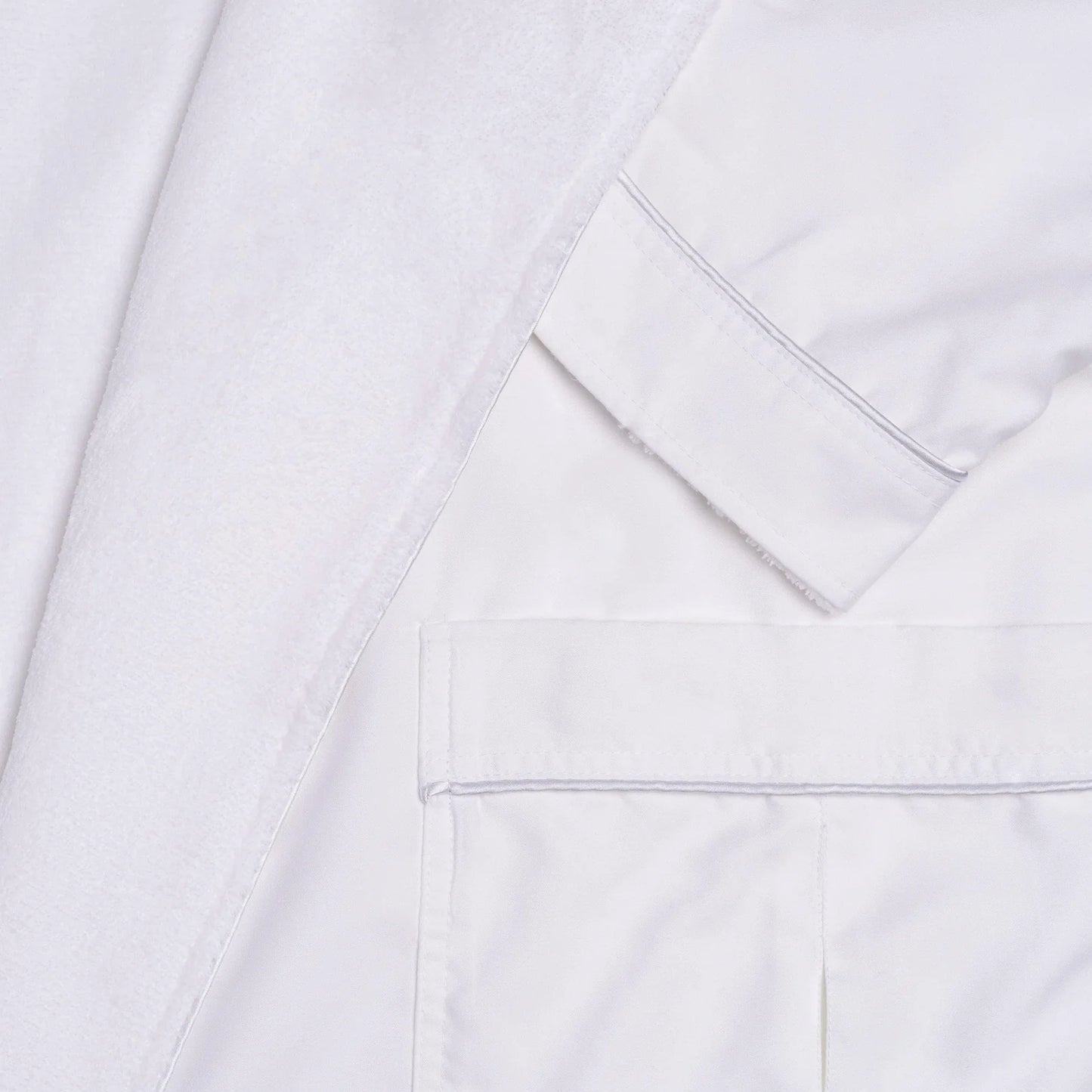White Microfiber Plush Robe with Minx Plush Lining