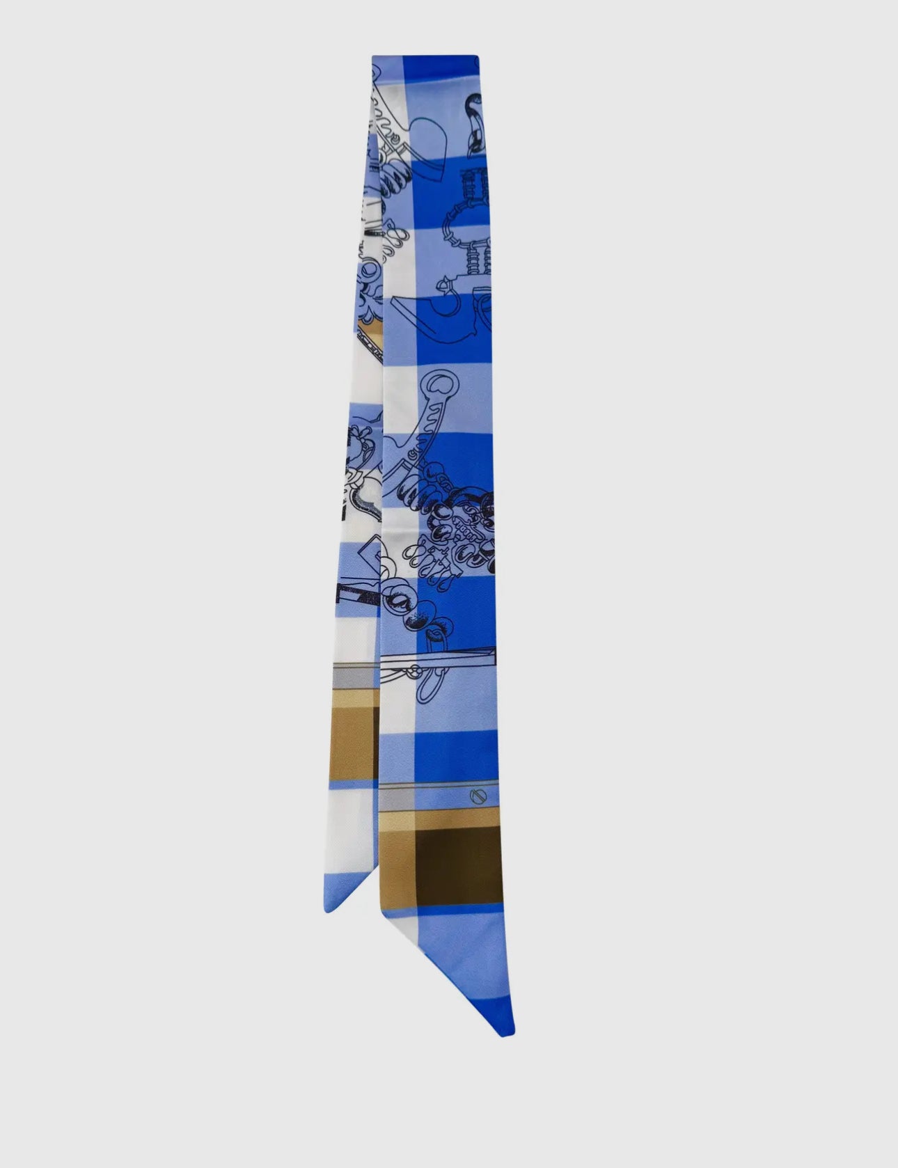 Royal Blue Scarf Necklace with Raya Charm