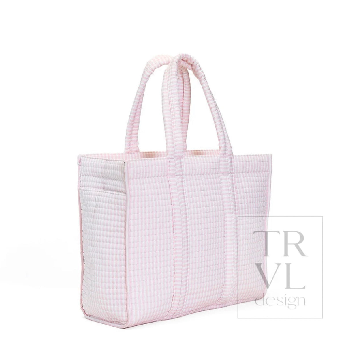 TRVL Quilted Go Go Tote-Pimlico Striped Pink