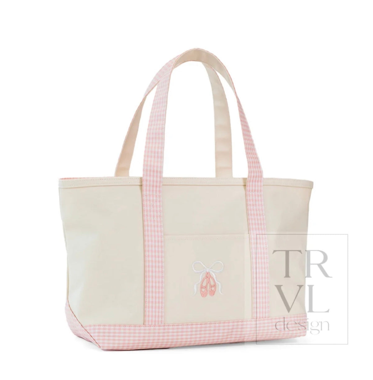 TRVL Medium Tote-Coated Canvas with Ballet Taffy Trim