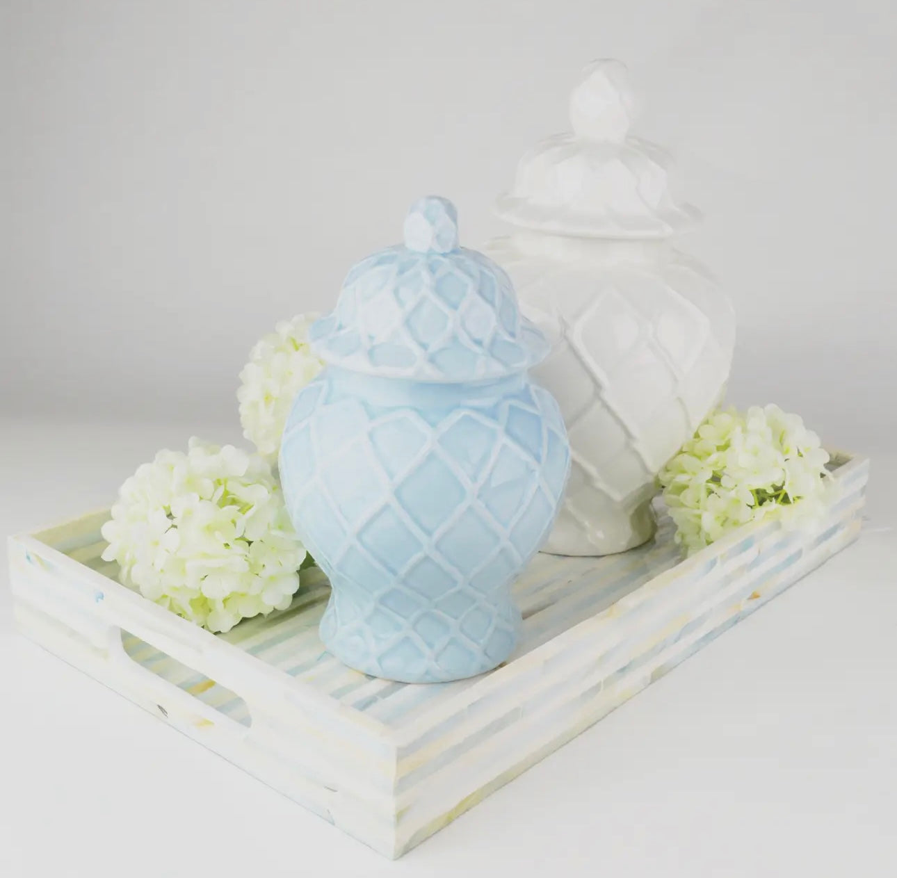 Light Blue Textured Ginger Jar-Small