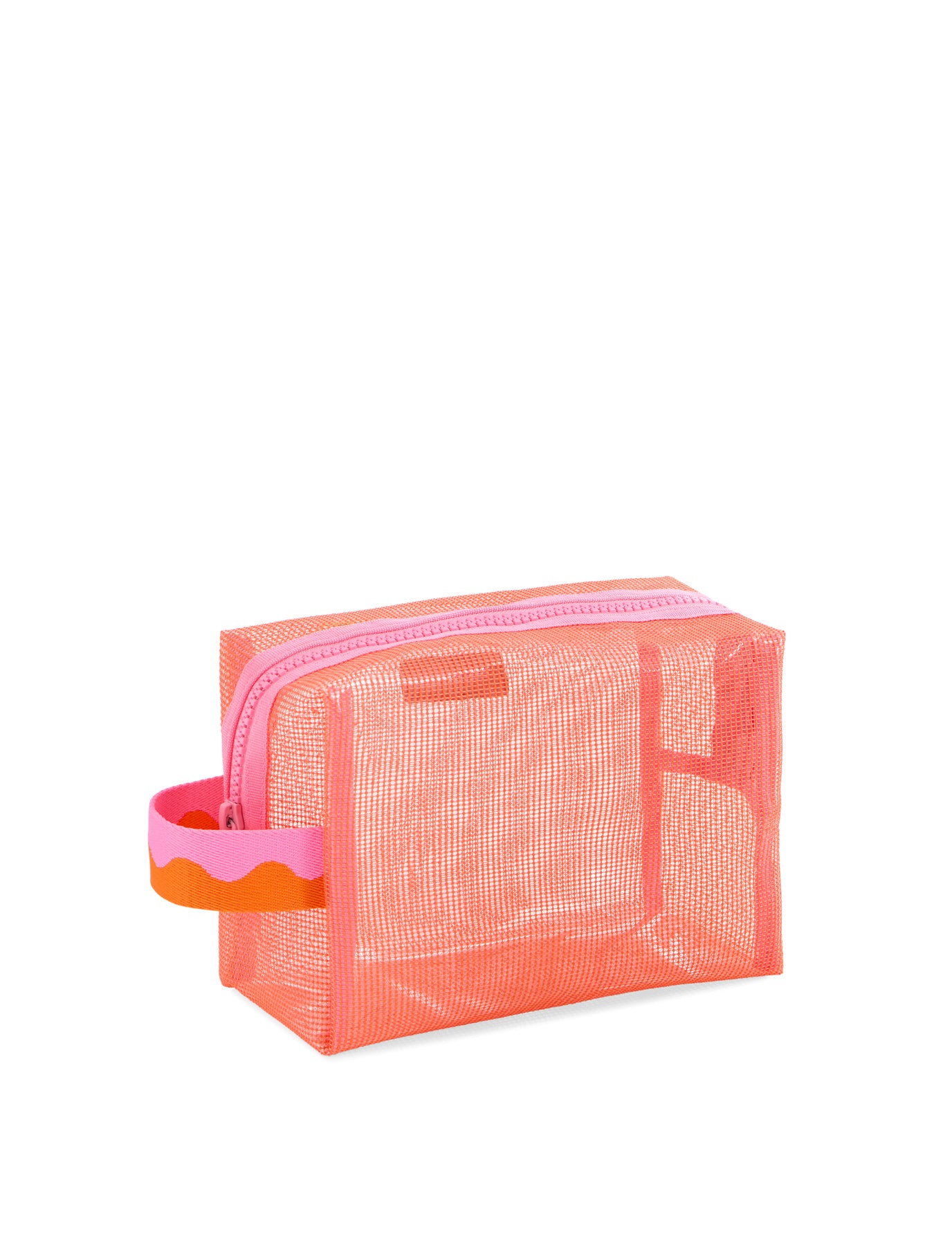 Camden Mesh Zip Pouch-pink and orange
