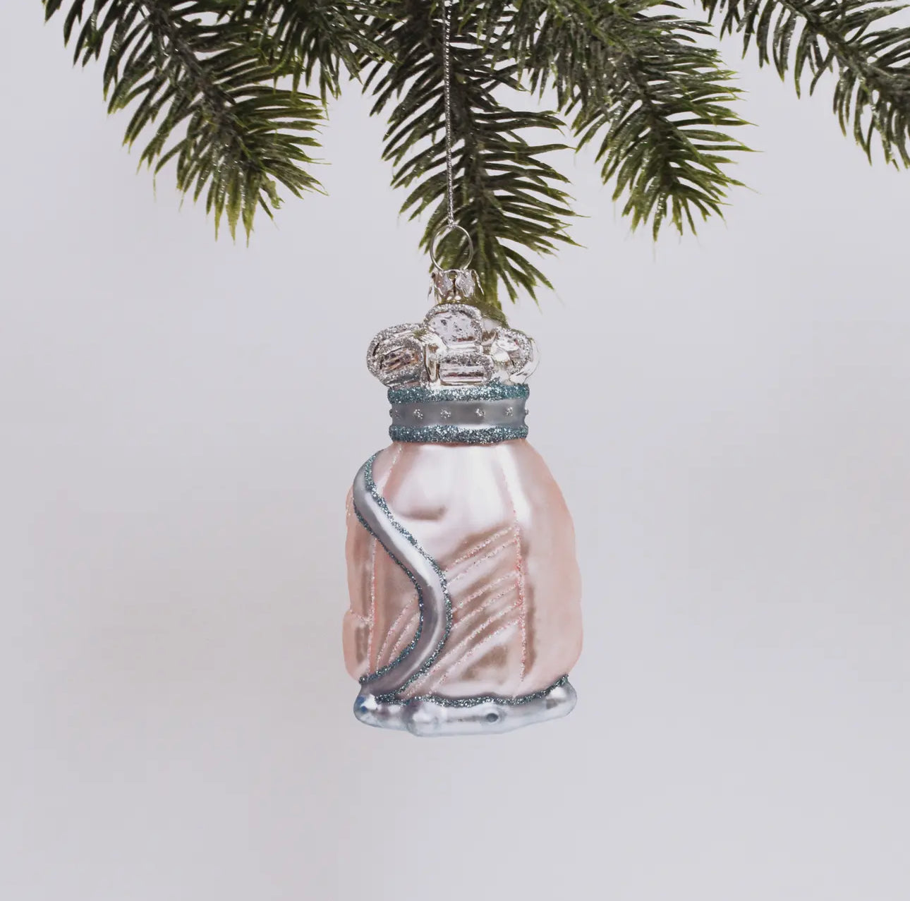 Pink Golf Bag Glass Ornament
