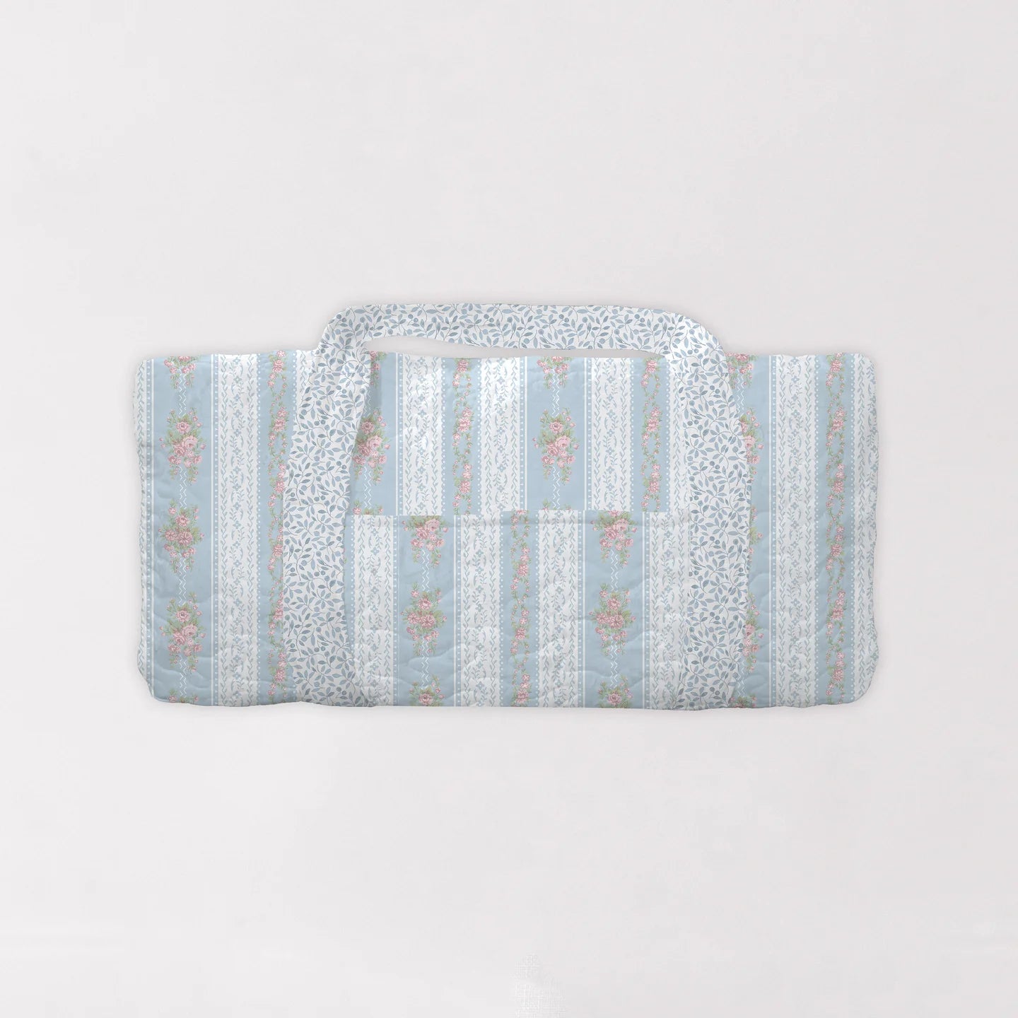 Bella Stripe Blue Quilted Duffle Bag