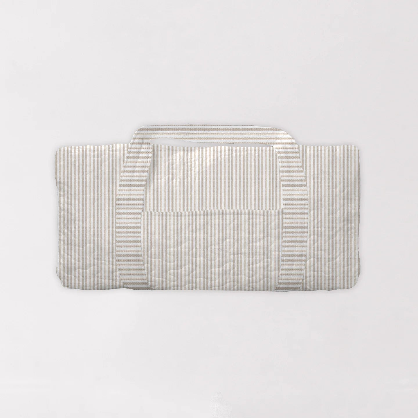 Ticking Stripe Brown Quilted Duffle Bag