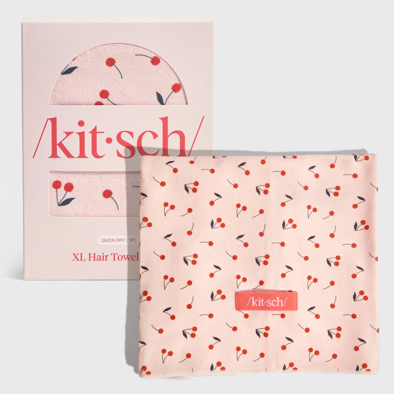 XL Hair Towel Wrap-Cherry print
