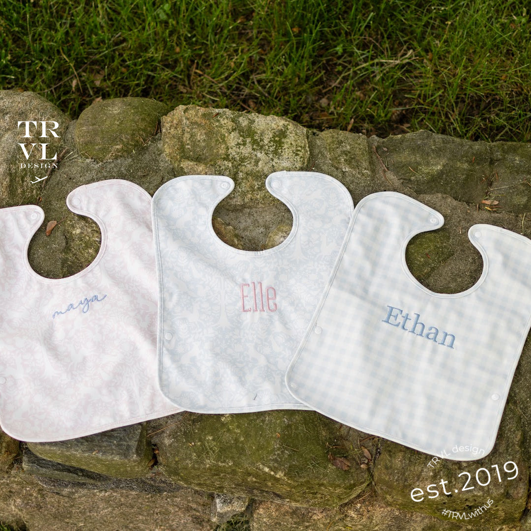 TRVL Best Bib Bunny Toile Pink