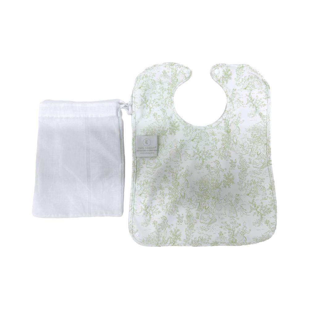 TRVL Best Bib Bunny Toile Green