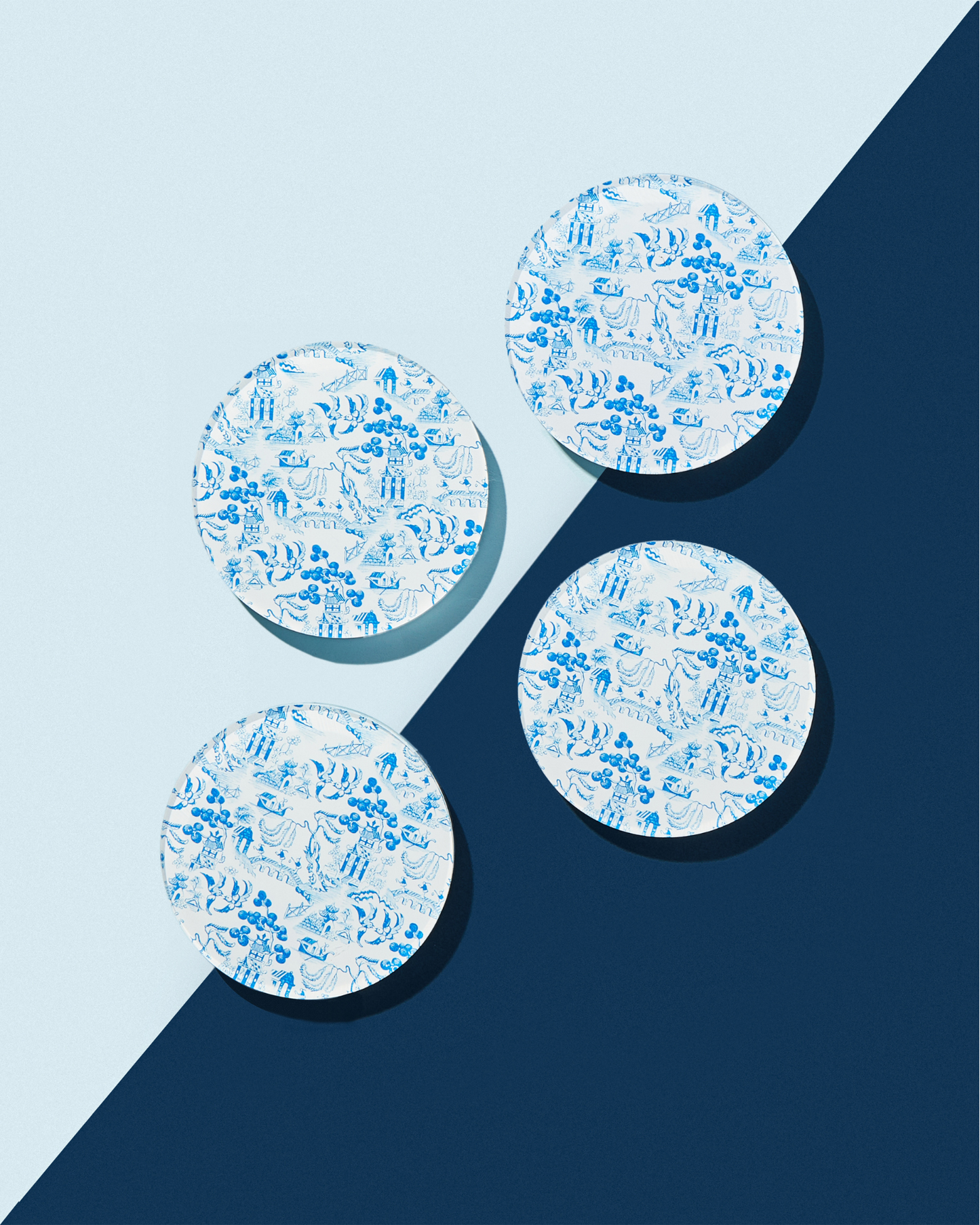 Chinoiserie Print Coaster - 4 Pack