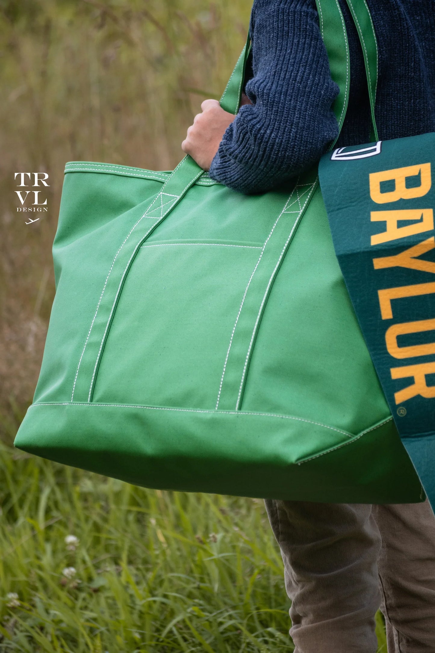 Trvl MAXI TOTE - COATED CANVAS Large KELLY GREEN