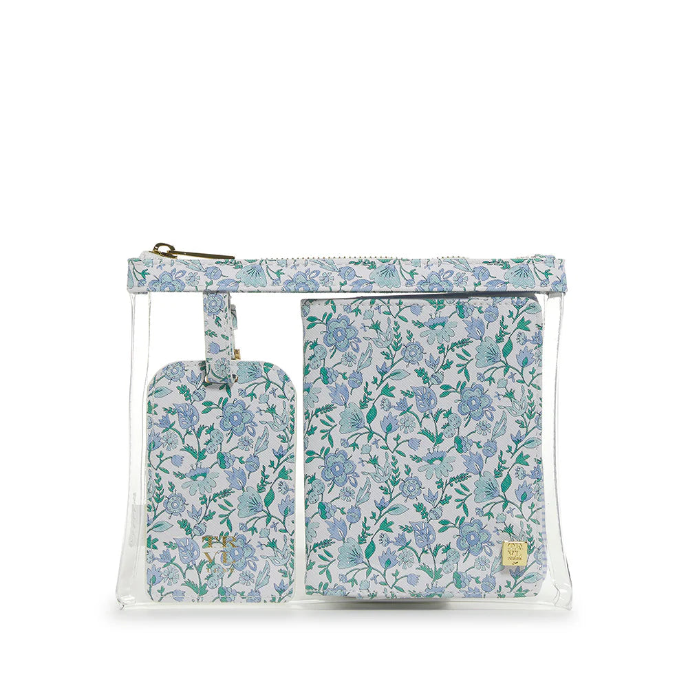 Trvl-Passport and luggage tag-TRVL 3PC SET - HAMPTONS FLORAL