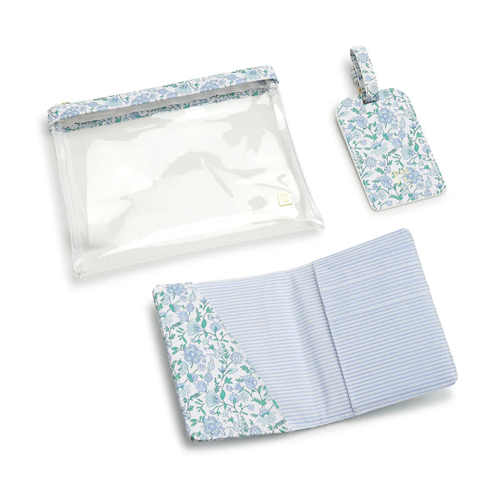 Trvl-Passport and luggage tag-TRVL 3PC SET - HAMPTONS FLORAL