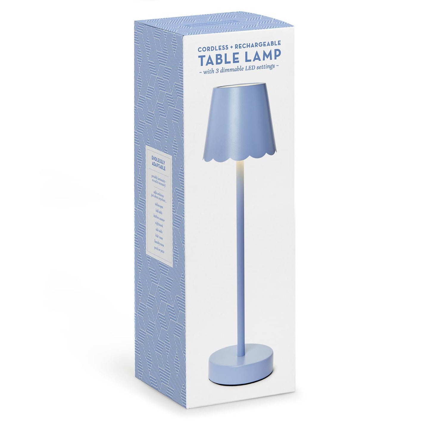 Blue LED Cordless Table Lamp with Scalloped Edge