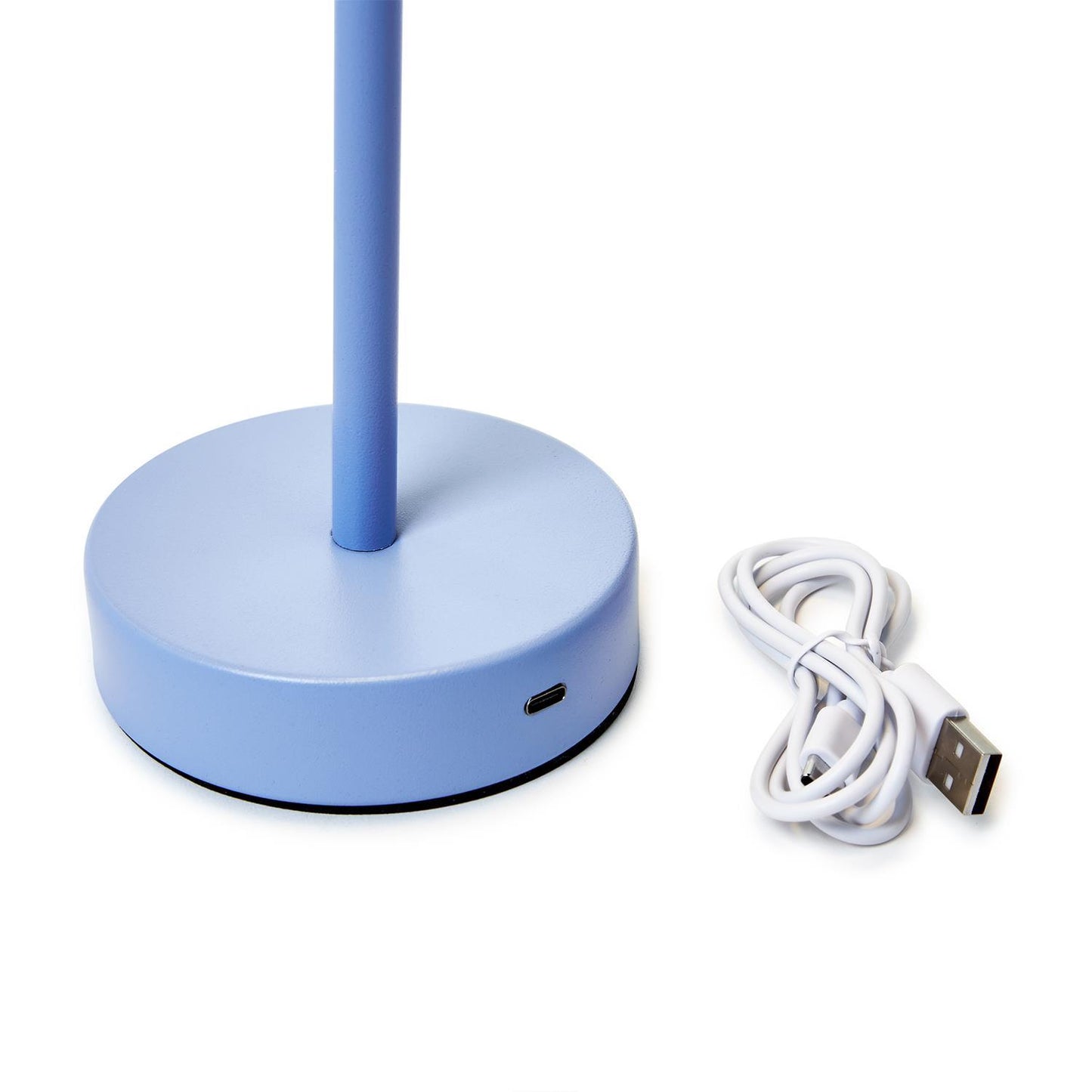 Blue LED Cordless Table Lamp with Scalloped Edge