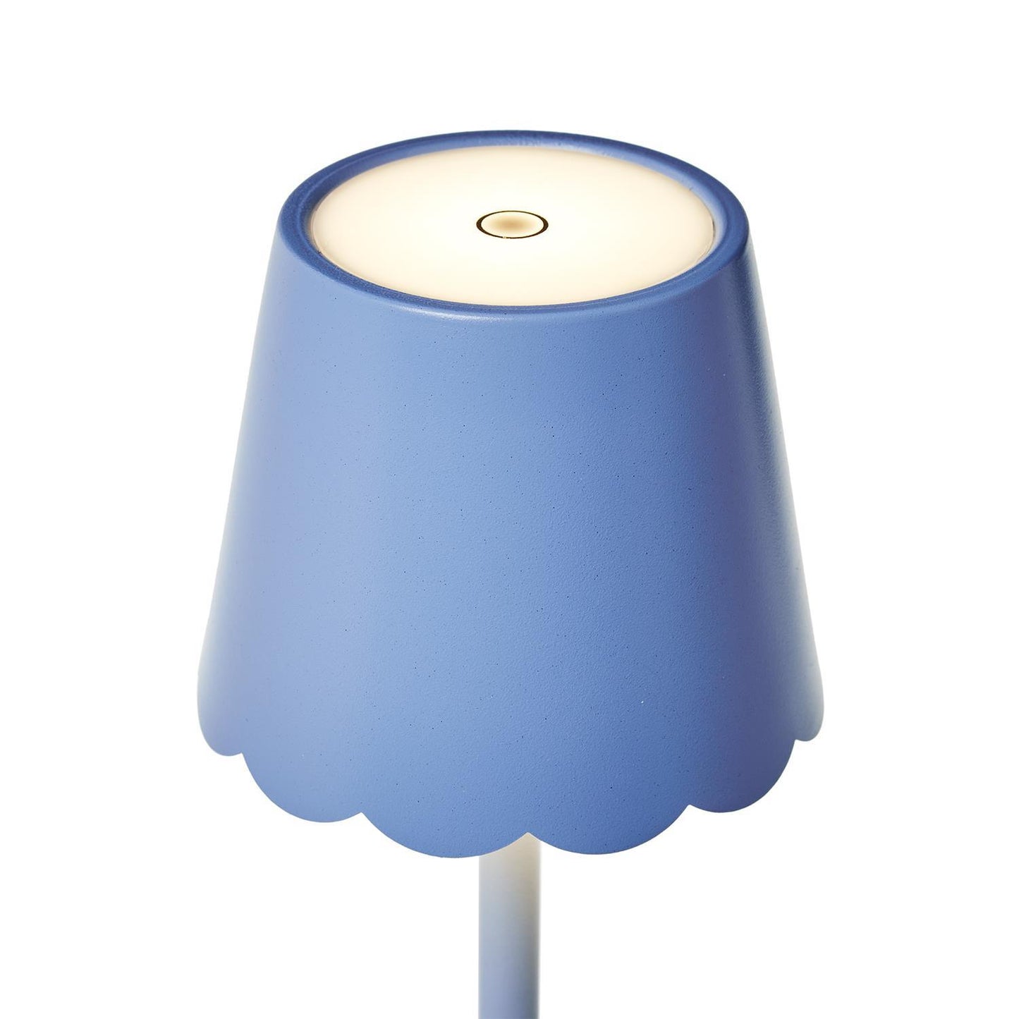 Blue LED Cordless Table Lamp with Scalloped Edge