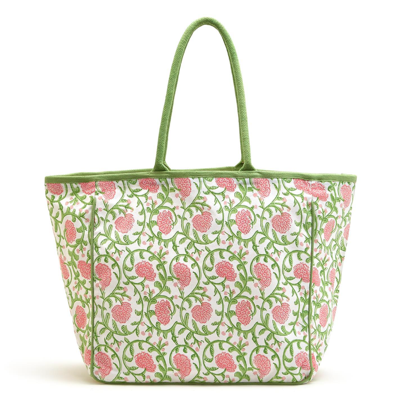 Floral Block Print Tote Bag
