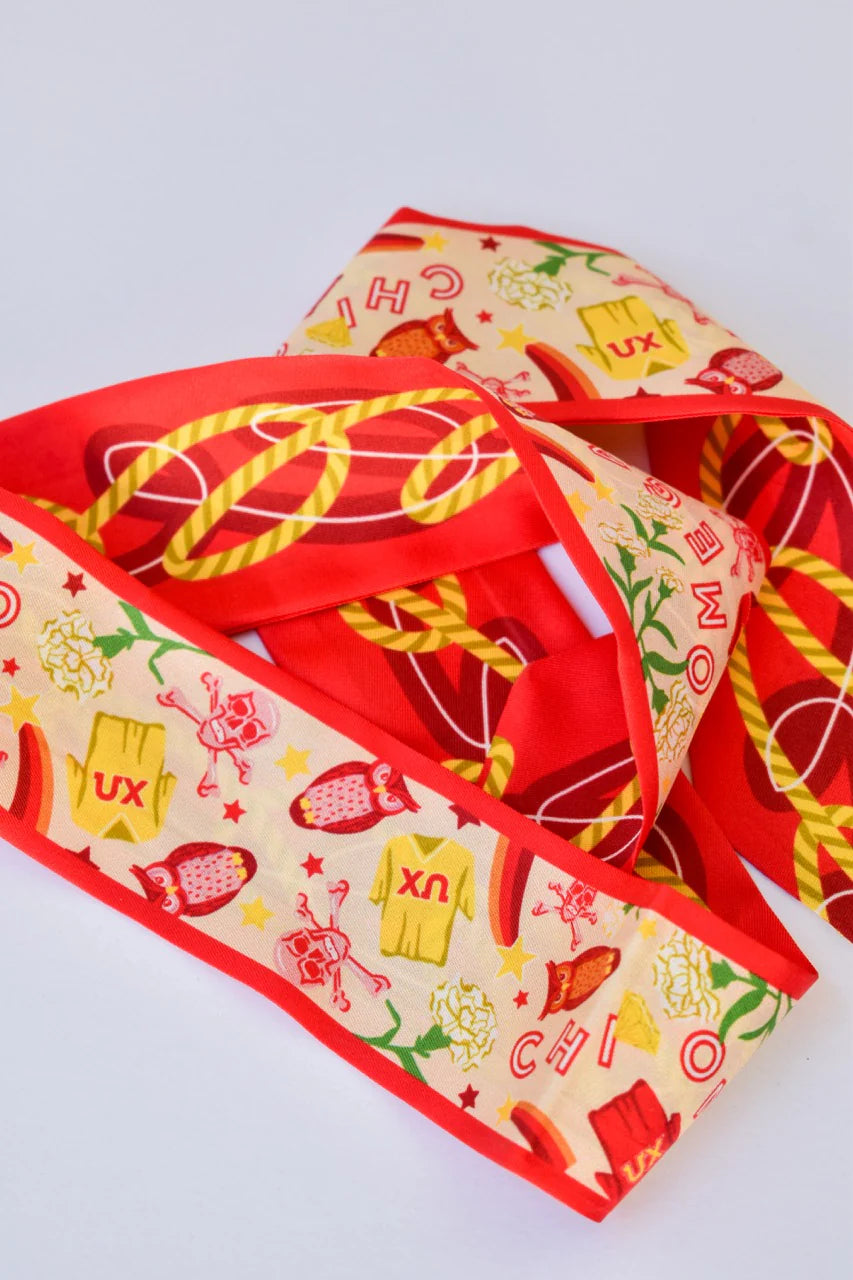 Chi Omega Skinny Scarf