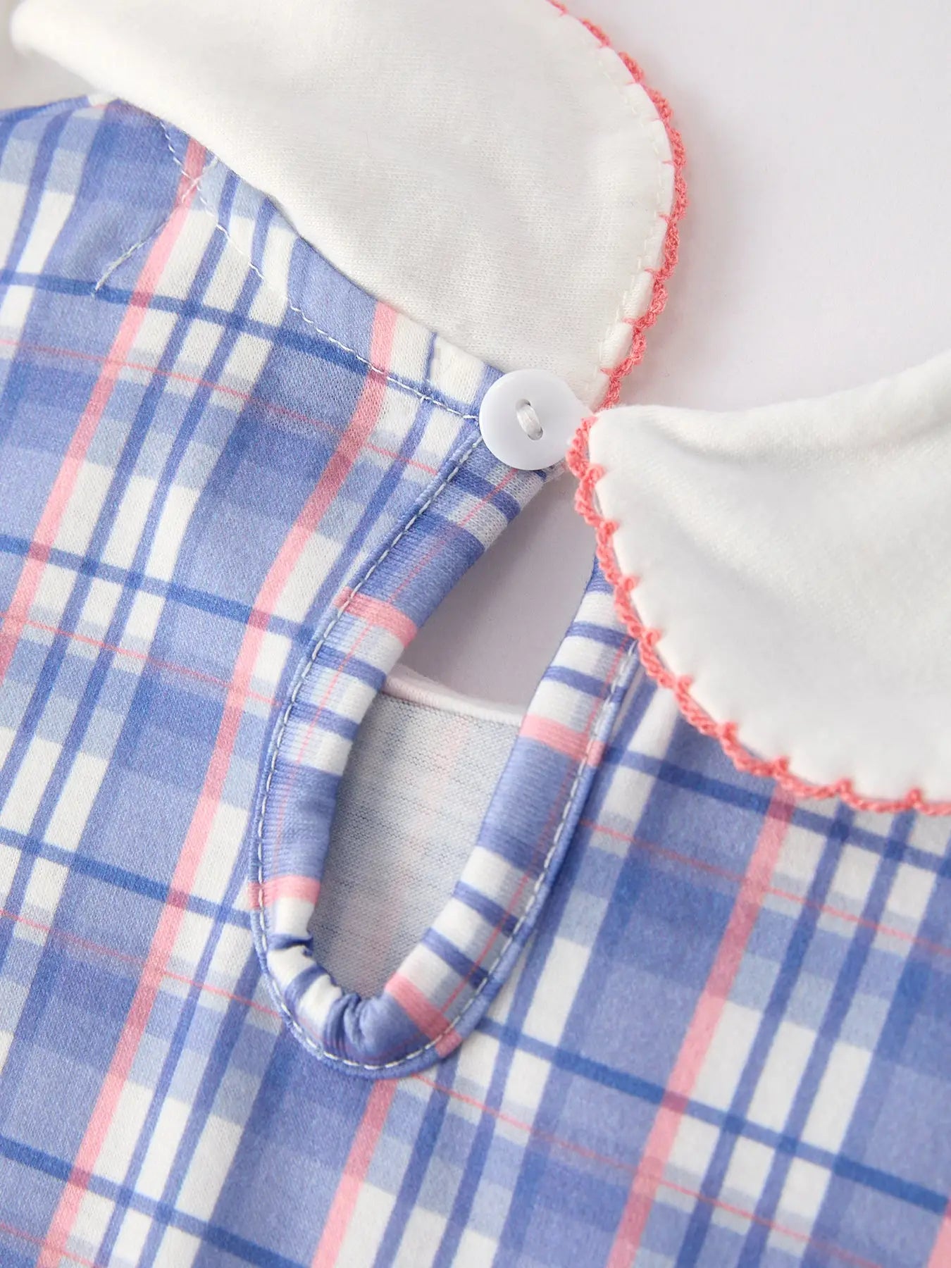Back To School Pocket Applique Check Girls Dress