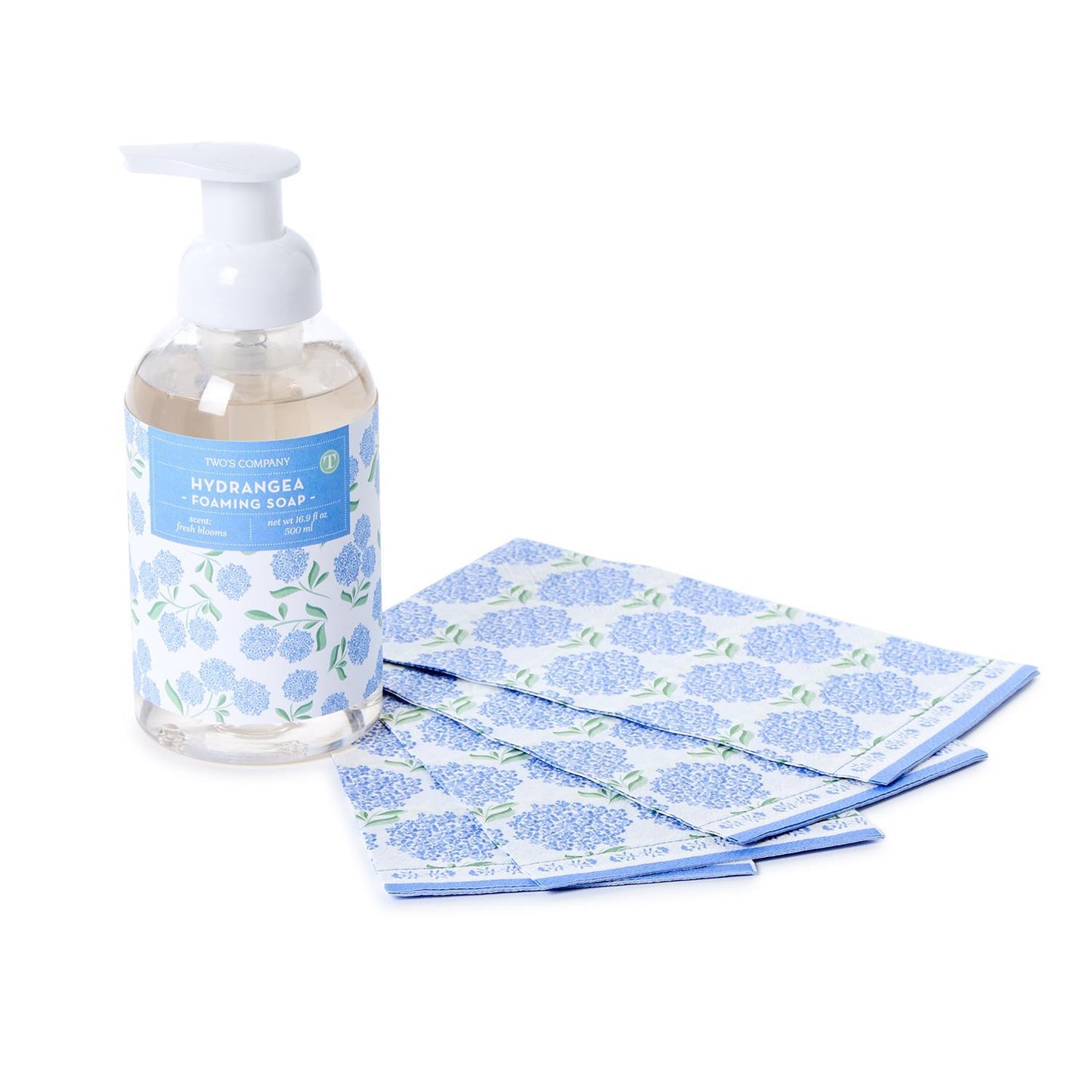 Hydrangea Flower Scented Soap with 20 PC Guest Towels Set