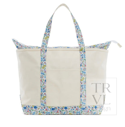 TRVL Maxi Tote-Coated Canvas with Posies