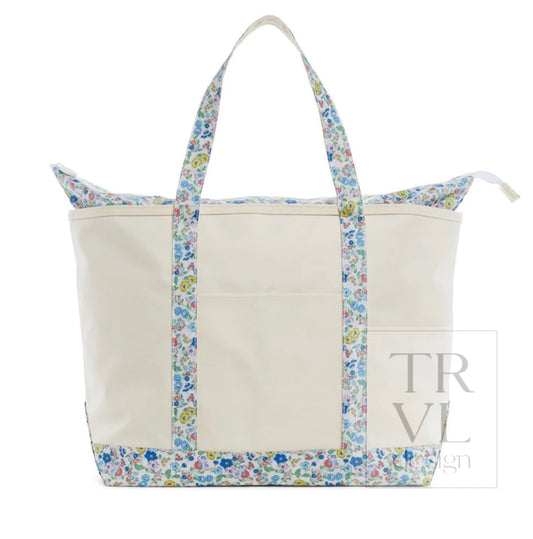 TRVL Maxi Tote-Coated Canvas with Posies