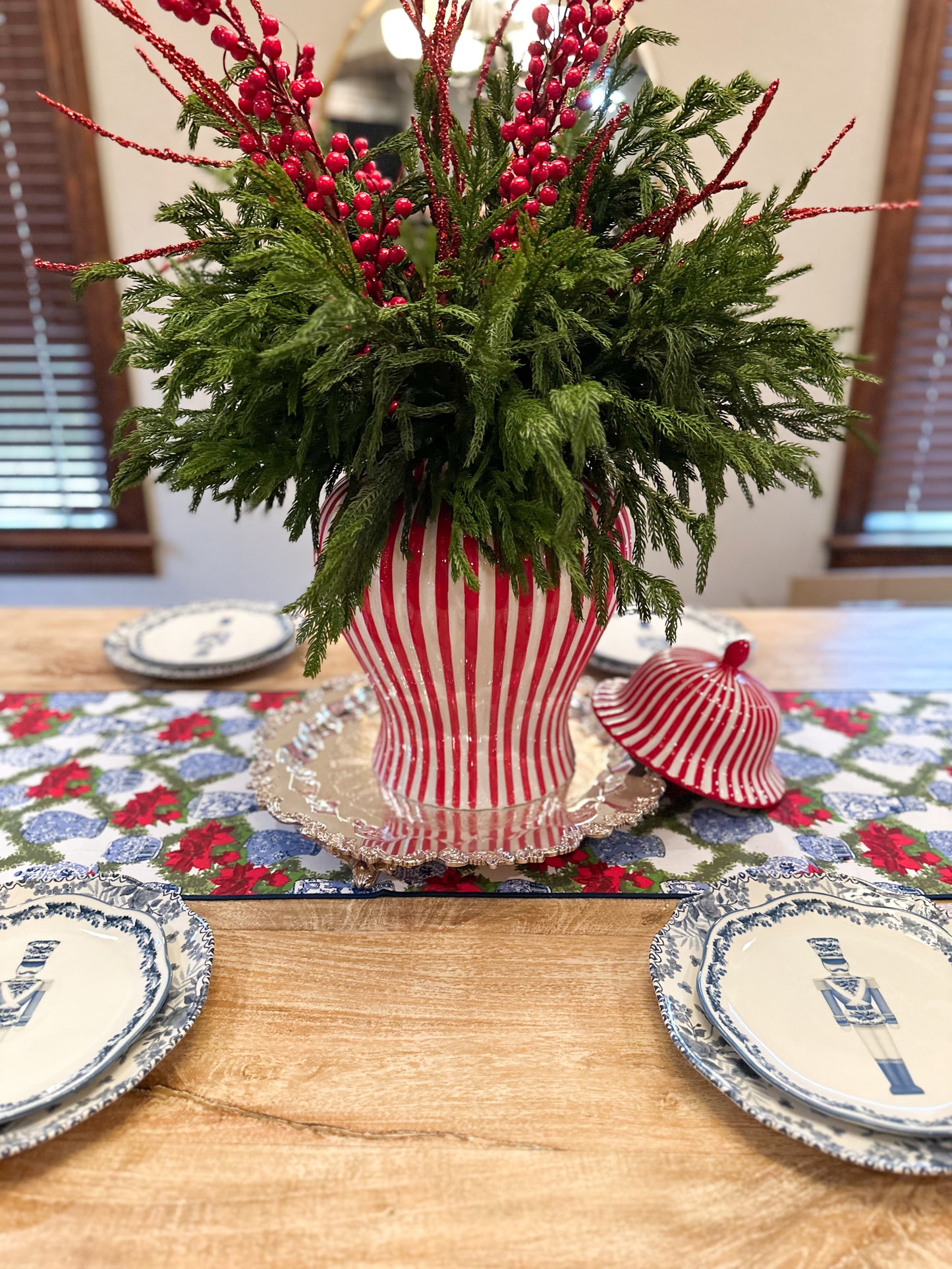 Candy Cane Striped Vase