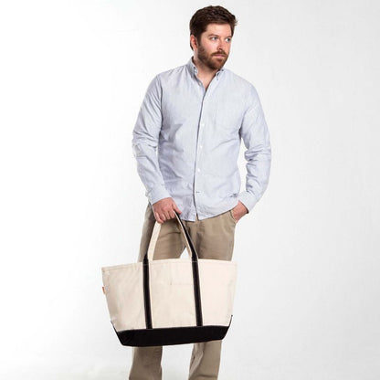 Black Canvas Tote-Large