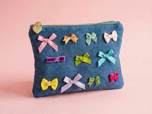 Denim Bow Pouch