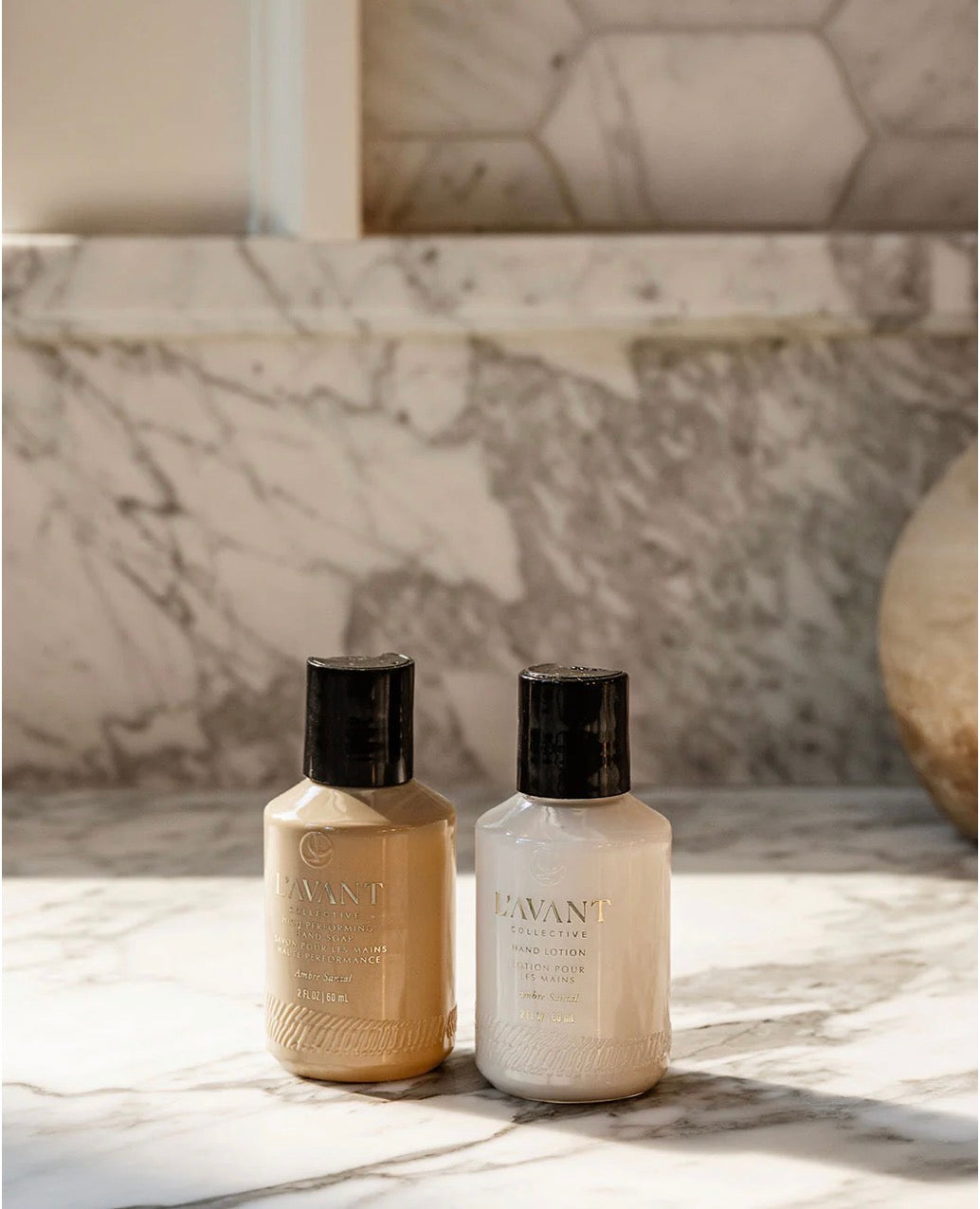 L’AVANT Mini Hand Care Set- Hand Soap + Lotion- Ambre Santal
