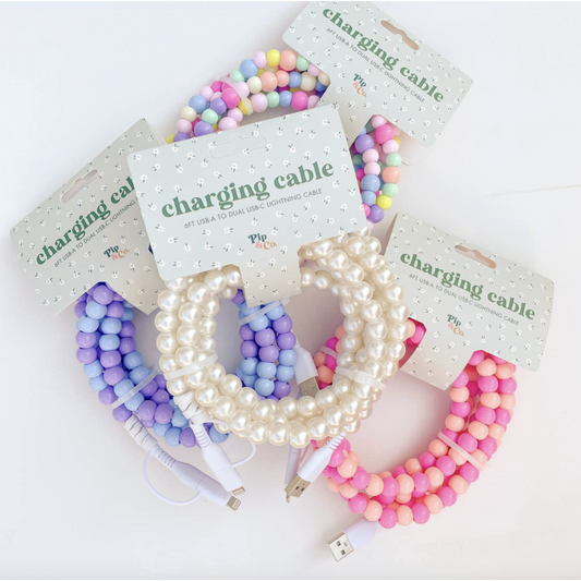Pearl Beaded 6ft Phone Charger