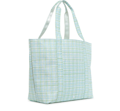 TRVL Jumbo Tote-Classic Plaid Green