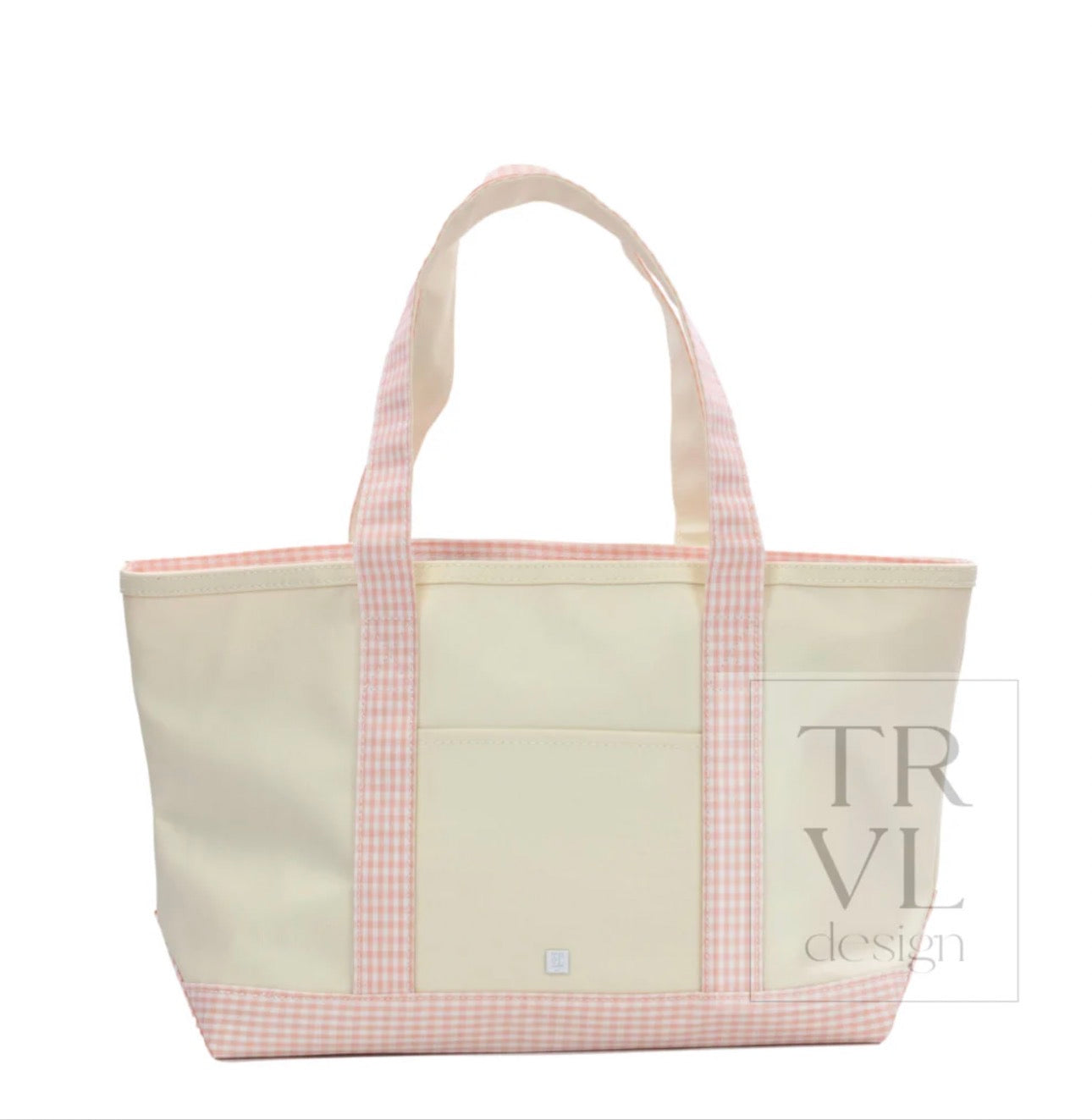 TRVL Medium Tote-Coated Canvas with Gingham Taffy